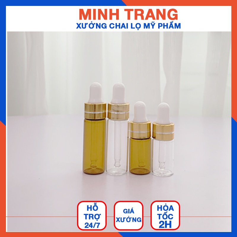 Lọ Chiết Seum 🏵️ Chai chiết serum Lọ Chiết Tinh Dầu Nước Hoa Thủy Tinh Mỏng 3ml/5ml