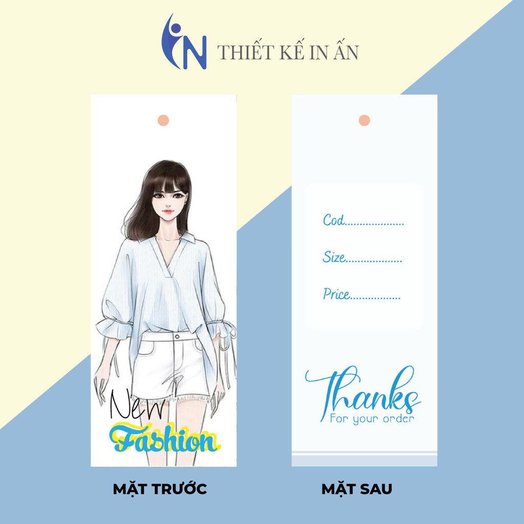 NHÃN MÁC TAG QUẦN ÁO giúp nâng cao thương hiệu quần áo - Giấy bìa cứng cán màng sang trọng 100 cái mẫu 15