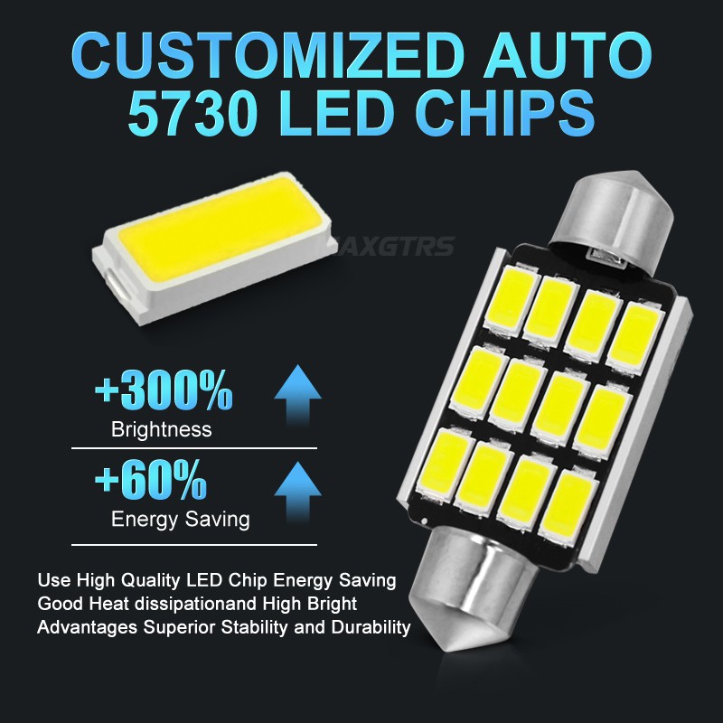 Bộ 2 Bóng Đèn LED Nội Thất MAXGTRS Festoon C5W C10W 5630 Cho Xe Hơi