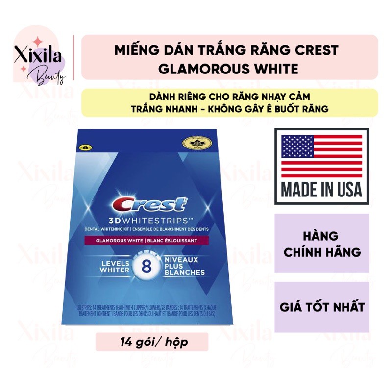 FULLBOX - Miếng dán trắng răng CREST Glamorous White