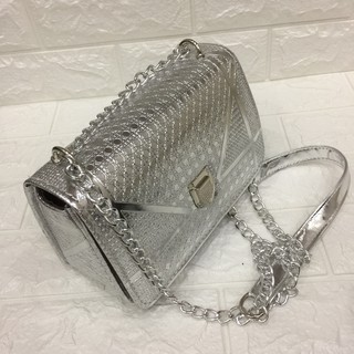 Túi  Xách Đen- Bạc (22x14)