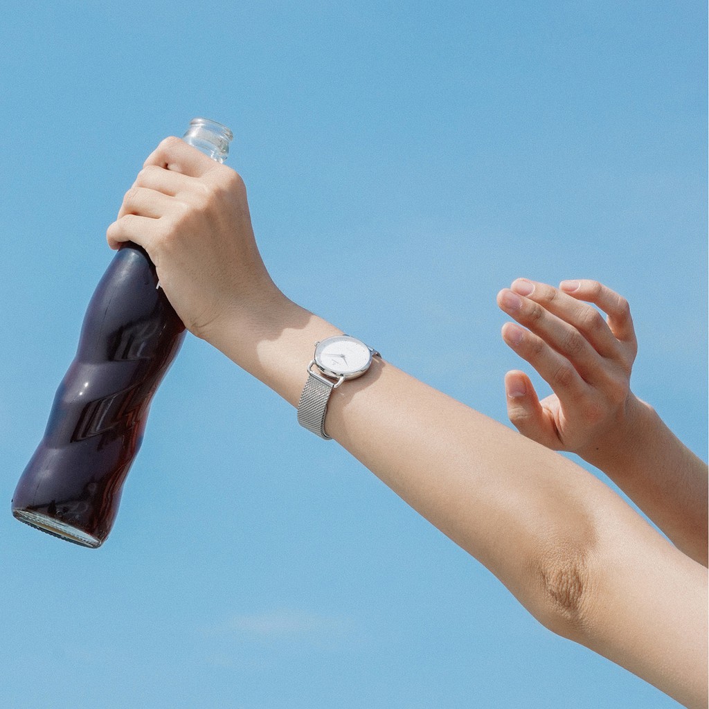 Đồng Hồ Nữ Curnon Hamilton Anne Dây Kim Loại Chính Hãng, Thiết Kế Mặt Vòm Hiện Đại