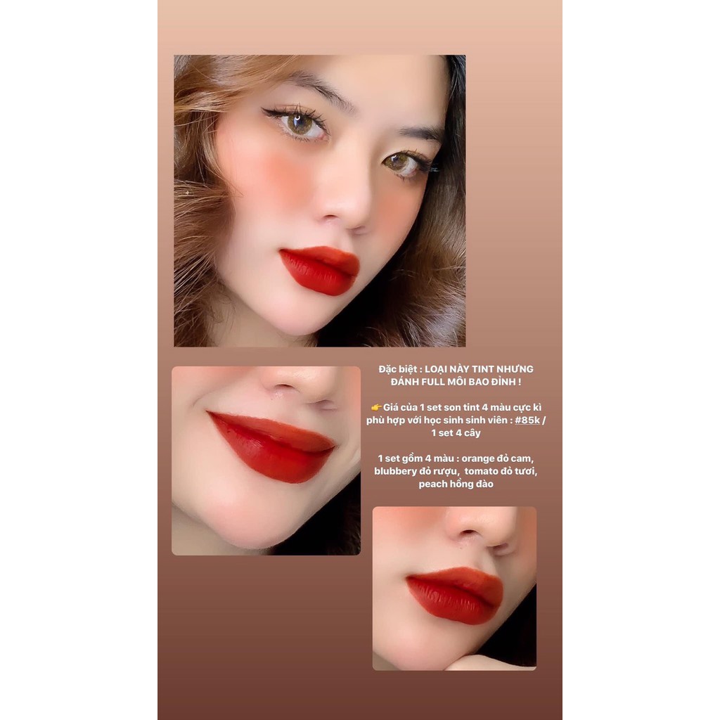 MẪU MỚI SON TINT BERNICE💯 SET SON TINT 4 MÀU CHUẨN HÀNG CHÍNH HÃNG CỦA CTY 100% | BigBuy360 - bigbuy360.vn