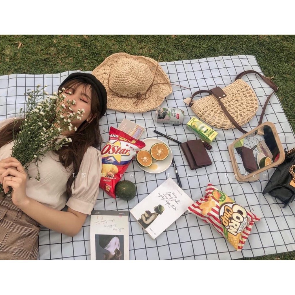 Khăn Trải Bàn, Phông Chụp Hình Caro,Thảm picnic Không Thấm Nước Cao Cấp