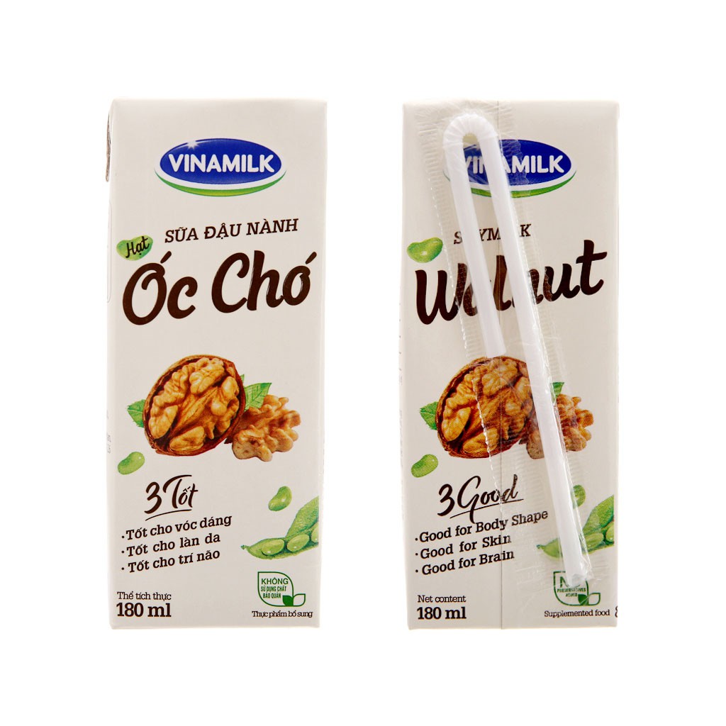 [CHÍNH HÃNG] Sữa Đậu Nành Hạt Óc Chó Vinamilk Thùng 48 Hộp x 180ml