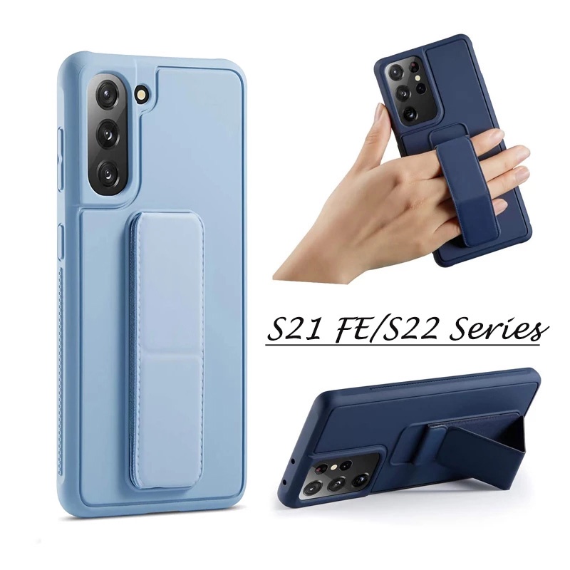 Ốp Điện Thoại Mềm Nhám Có Dây Đeo Giá Đỡ Cho Samsung S22 Plus S22 Ultra S21 FE