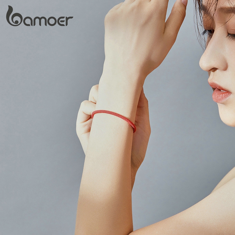 Vòng Tay Bamoer SCB166 Dây Đỏ Có Thể Điều Chỉnh 16cm-21cm Móc Bạc 925 Dành Cho Nữ | BigBuy360 - bigbuy360.vn