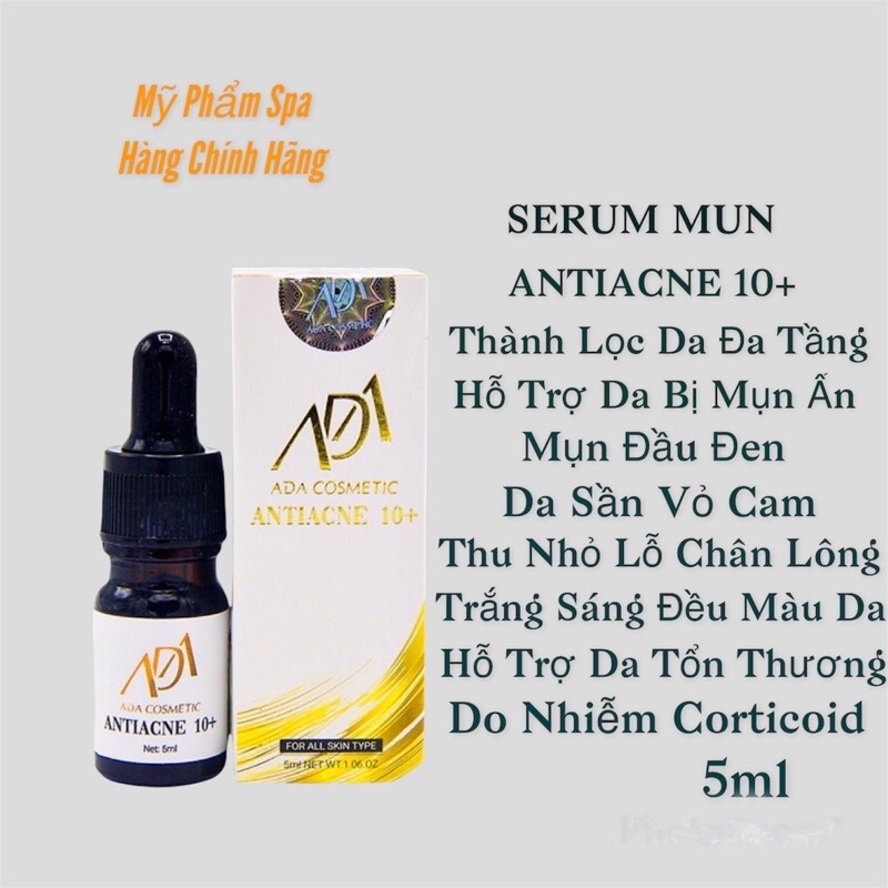Serum Antiacne 10+ hỗ trợ mụn viêm,mụn ẩn,mụn đầu đen,thanh lọc da,thu nhỏ lỗ chân lông