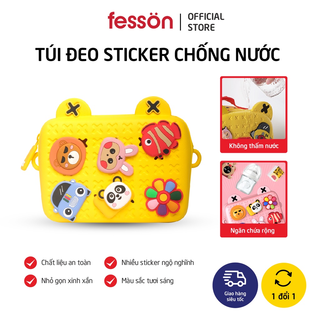 Túi Đeo Chéo Nhiều Màu Dễ Thương Thời Trang Sticker Fesson