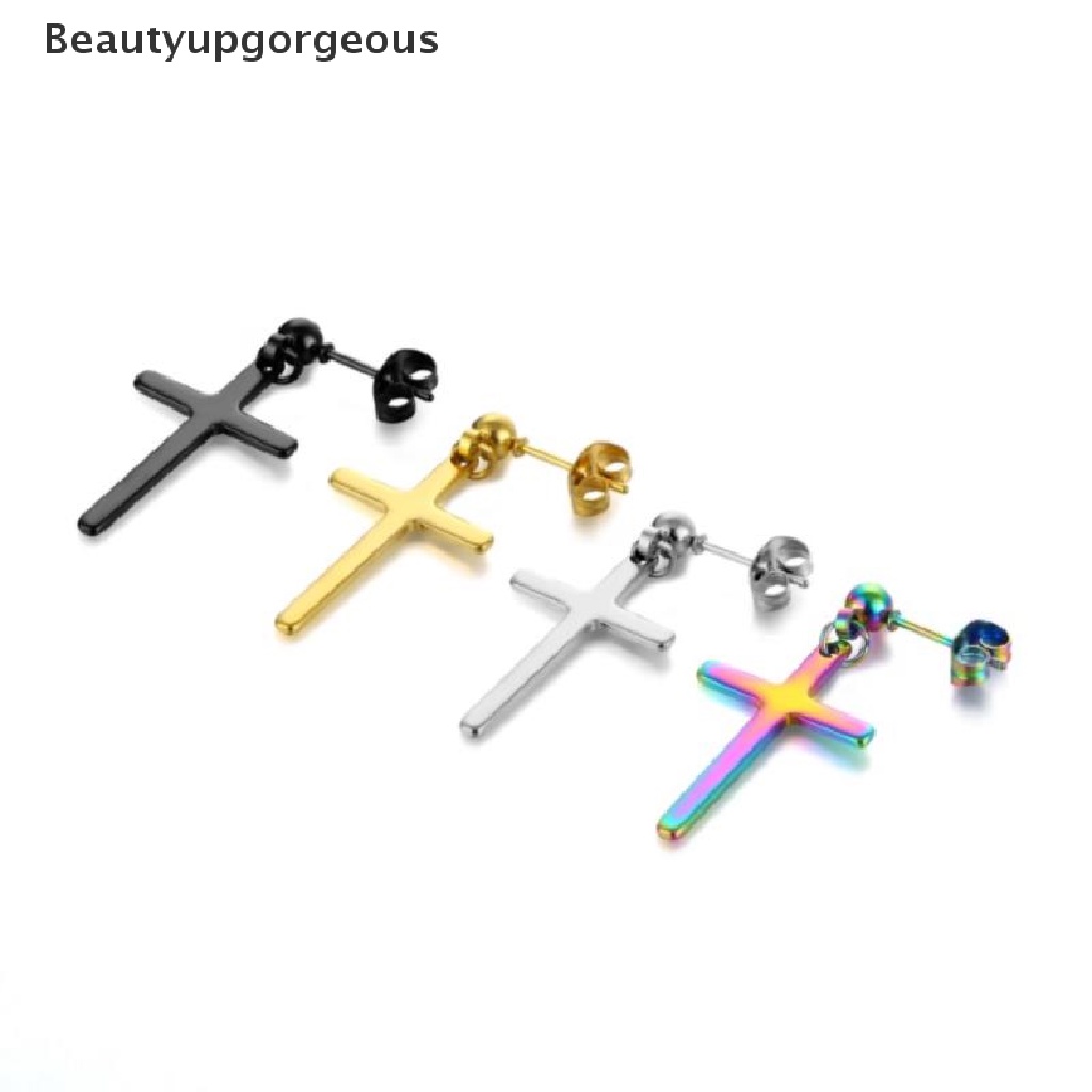 Đẹp Mắt|Khuyên Tai Dáng Dài Màu Đen Hình Thánh Giá Phong Cách Punk Cá Tính Cho Nam Nữ