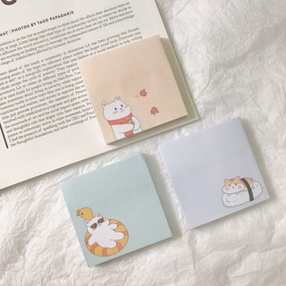 Giấy note ghi chú hình hamster và gấu trắng