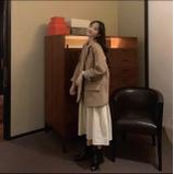 Áo Blazer nữ Hàn Quốc dáng suông rộng áo khoác ngoài công sở đính cúc tay ngắn kẻ 1 lớp đẹp