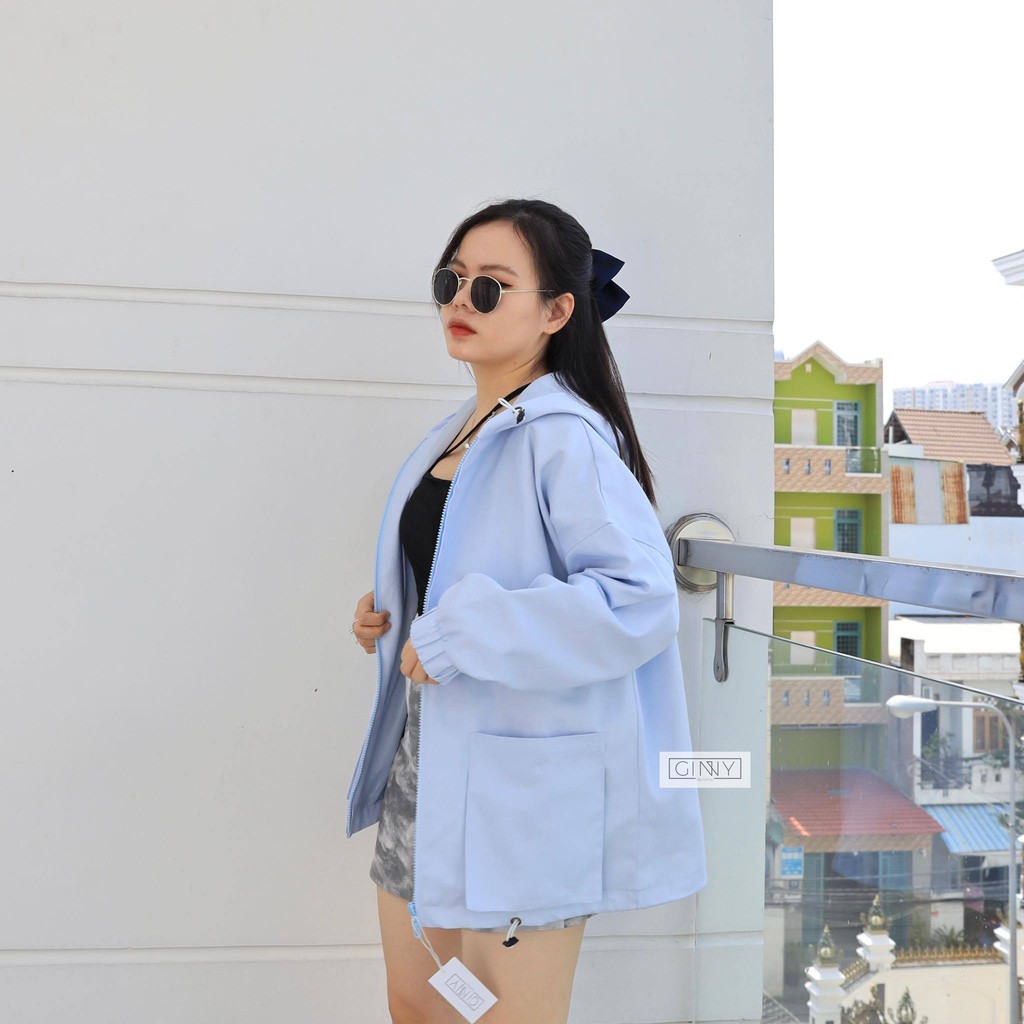 Áo khoác kaki Ulzzang 2 lớp TR| Áo chống nắng 2 lớp có mũ