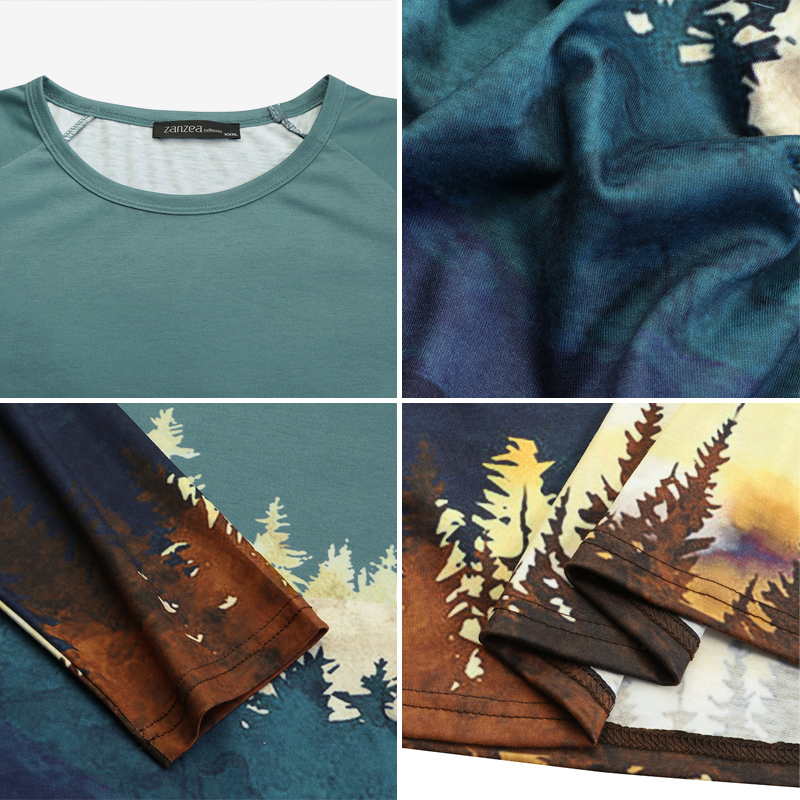 Áo Nữ ZANZEA Dài Tay Cổ Tròn Thời Trang Hàn