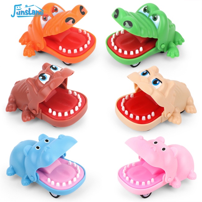 Đồ chơi xe kéo lùi FUNSLANE hình cá sấu hà mã cắn tay vui nhộn cho bé