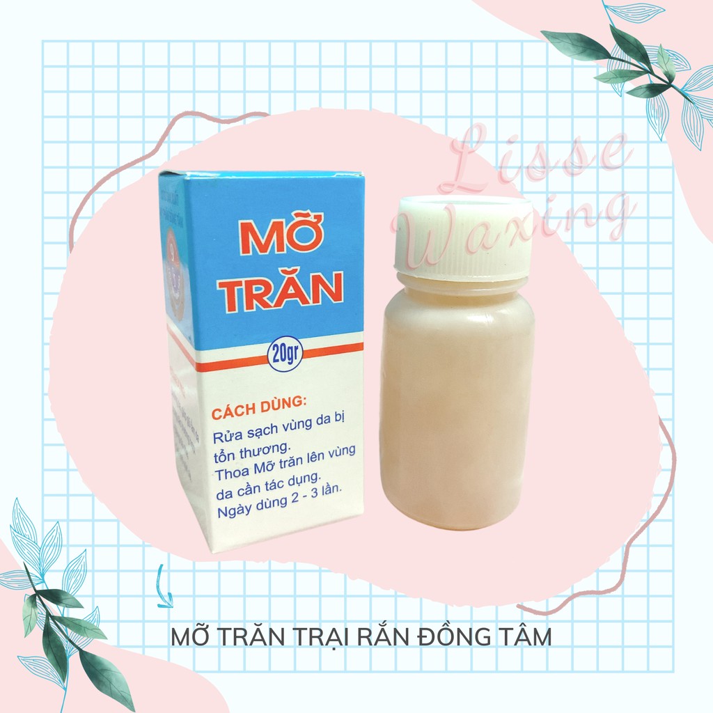 Mỡ Trăn Trại Rắn Đồng Tâm Nguyên Chất Giúp Triệt Lông, Mờ Rạn Da, Lành Vết Bỏng - 20Gr