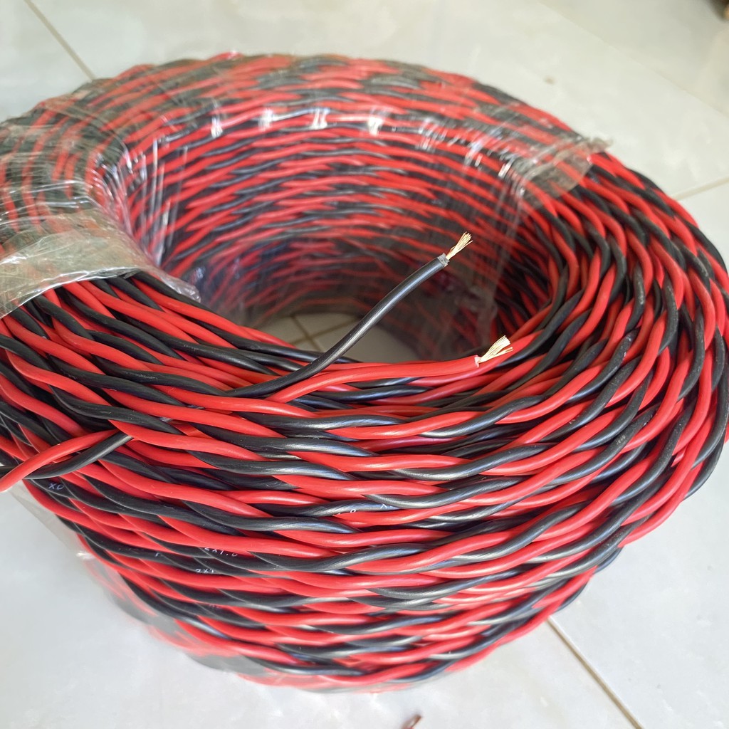 dây điện đỏ đen lắp loa - giá bán 1 mét
