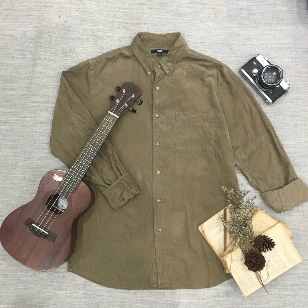 Sơ mi Nhung tăm Vintage Nhật Secondhand