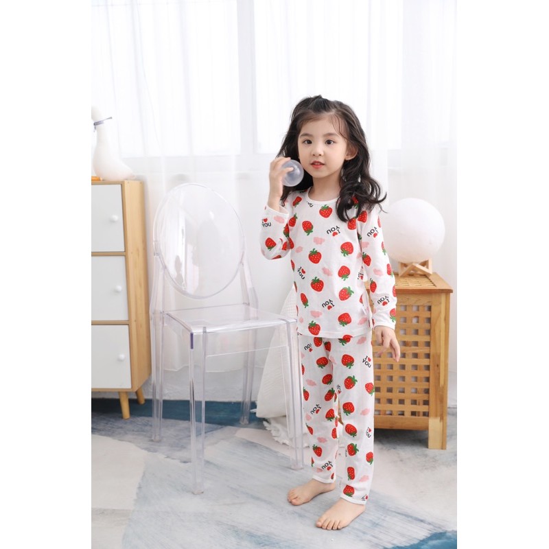 Đồ Ngủ Dài Tay Cho Bé size 1-7 tuổi, Bộ Cotton Lưới Dài Tay Chống Côn Trùng Đốt