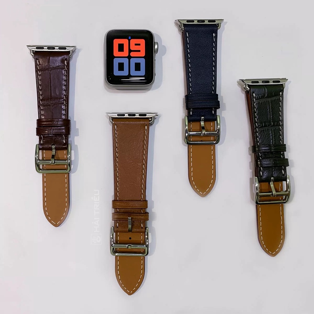 Dây da thay thể cho đồng hồ Apple Watch da Cá Sấu cao cấp chính hãng Masamu Line