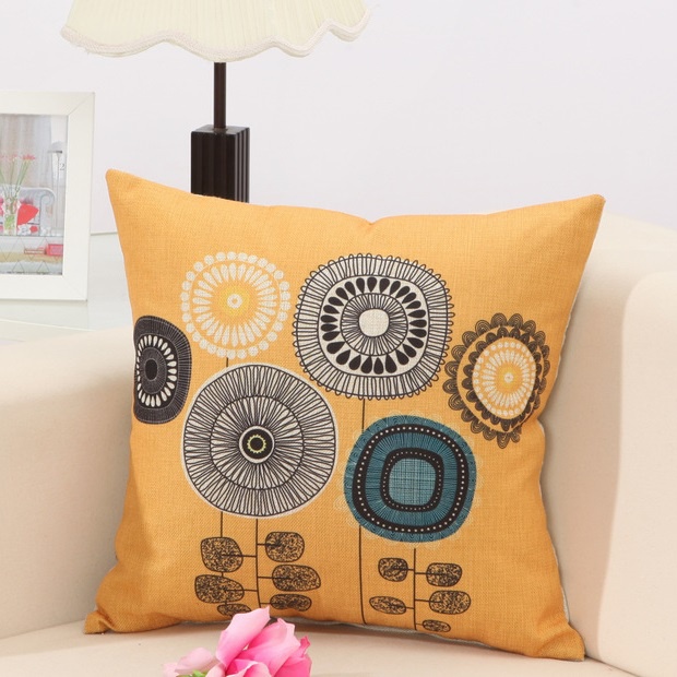 Vỏ gối vuông sofa tựa lựng trang trí set HOA size 45x45cm