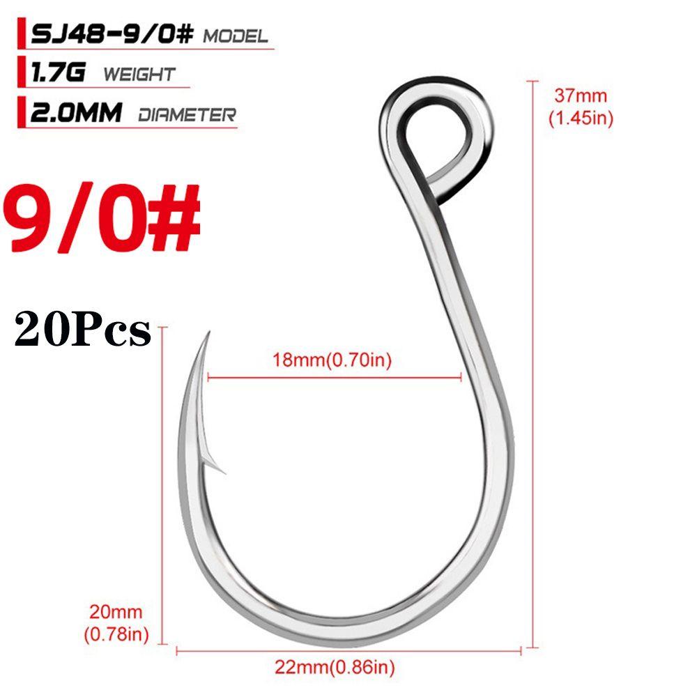 Set 20 Lưỡi Câu Cá Bằng Thép Carbon Cao Cấp # 6#-11/0# Móc Câu Cá Chuyên Dụng Chất Lượng Cao