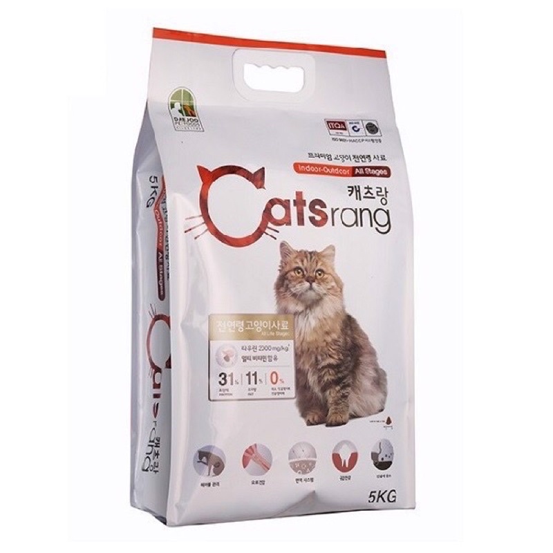 HẠT CÁM CATSRANG 5KG HỖ TRỢ TIÊU HOÁ TIÊU BÚI LÔNG CHO MÈO