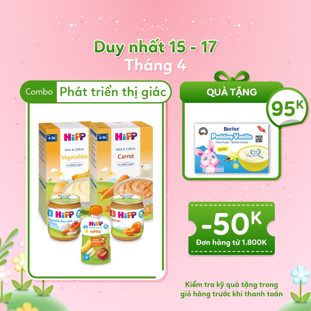 Combo ăn dặm HiPP Organic số 3: Phát triển thị giác