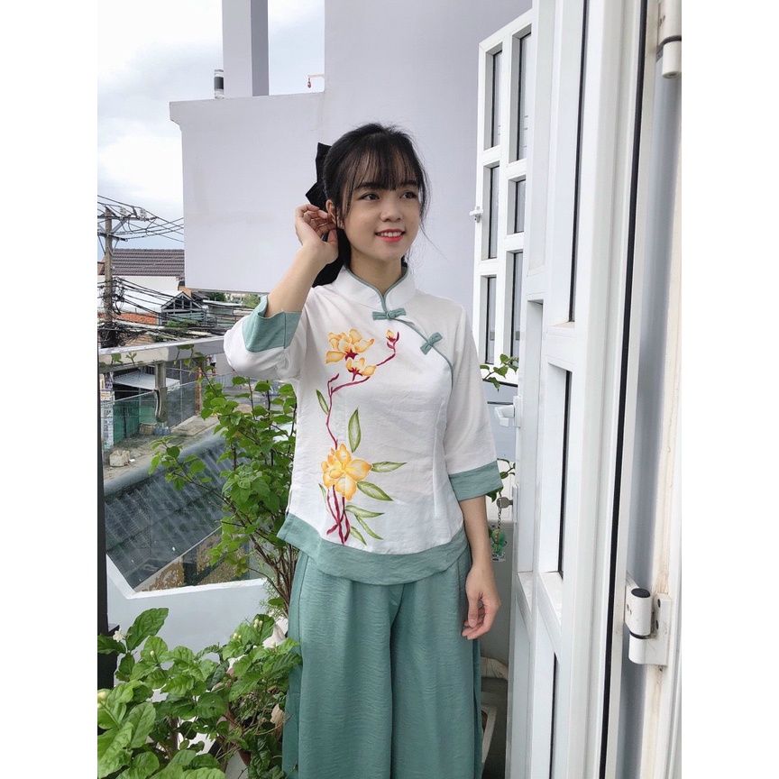 Đồ Lam Đi Chùa #Tàu Lụa Quần Váy# Quần Áo Nữ