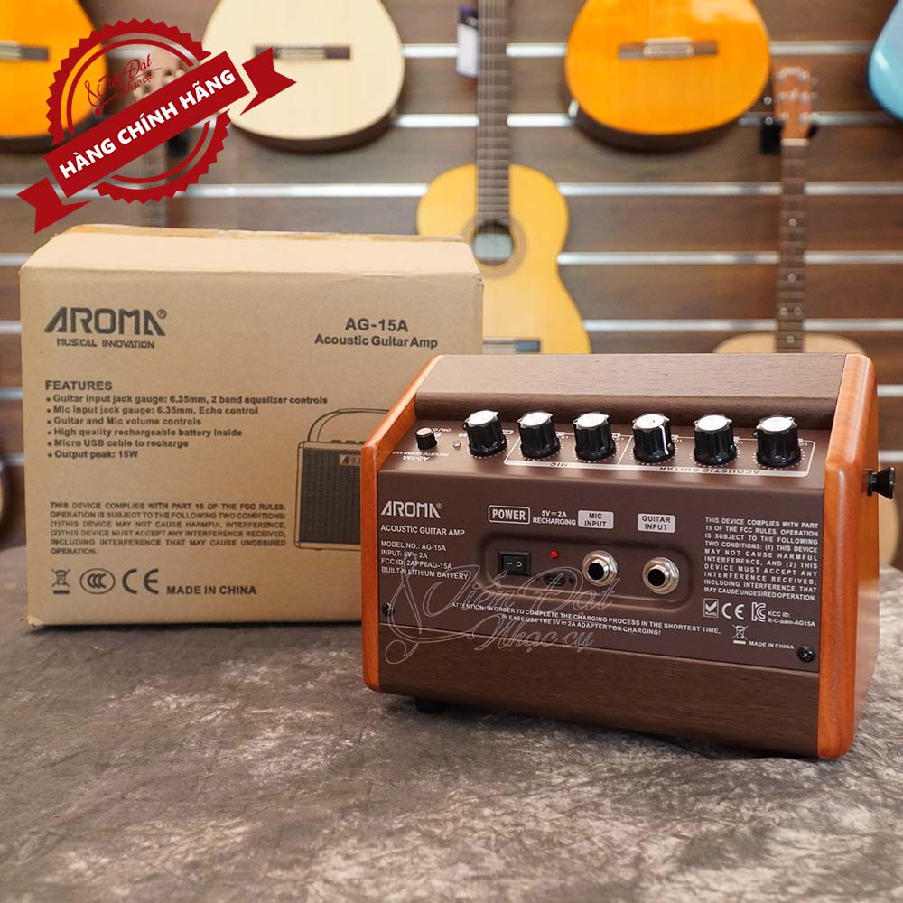 Ampli Guitar Acoustic Aroma AG10A, AG15A, AG26A Chính Hãng, Bảo Hành 6 Tháng