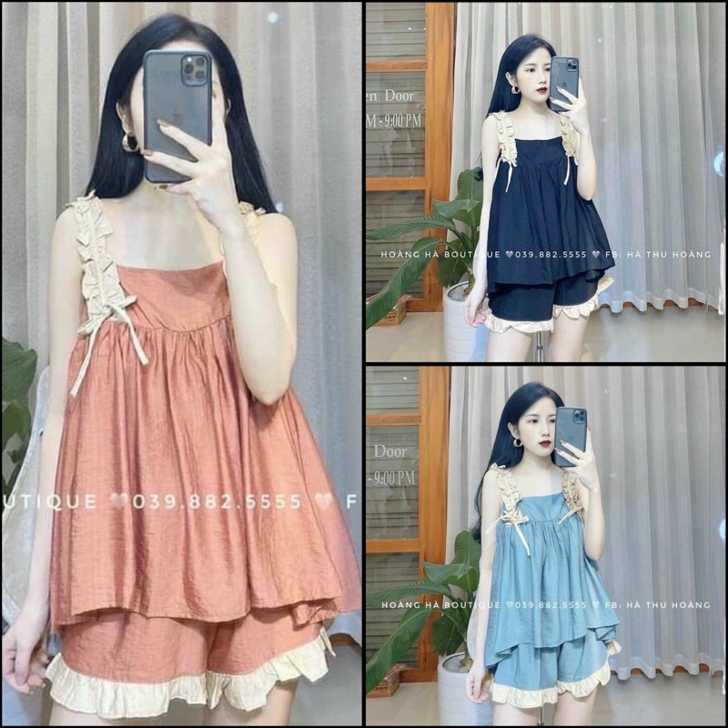 bộ đồ ở nhà, đồ ngủ chất đũi lụa mềm mịn mát thiết kế trẻ đẹp