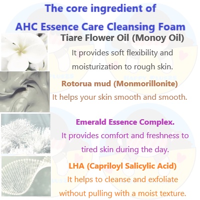 Sữa rửa mặt AHC Essence Care Cleansing Foam Emerald 150ml / Hàn Quốc / chăm sóc da