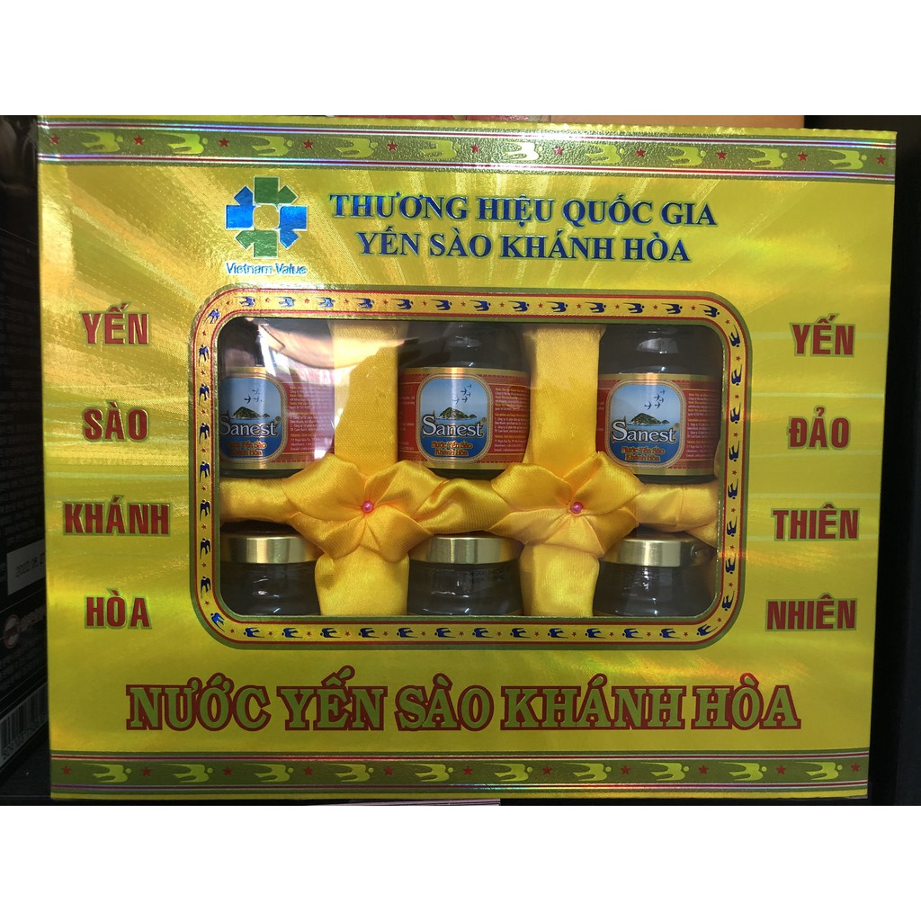 Nước Yến Sào Khánh Hòa Sanest - Hộp 6 hũ có túi đựng sang trọng