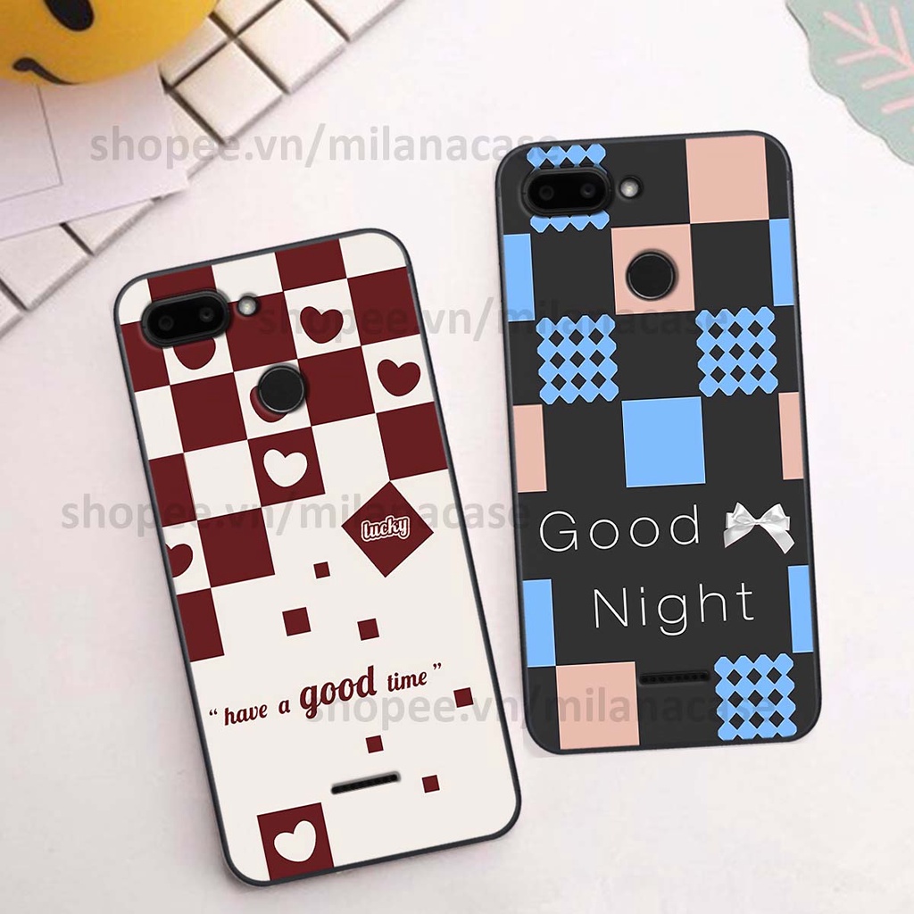 Ốp Xiaomi Redmi 6 caro họa tiết nhiều màu sắc siêu đẹp thời trang cá tính