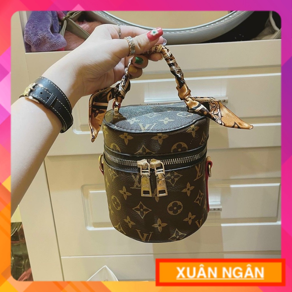 Túi lồng đèn không kèm khăn sang trọng túi cặp lồng tròn dáng trụ đeo chéo cầm tay hottrend LDENLVKHAN + hình thật  HOT