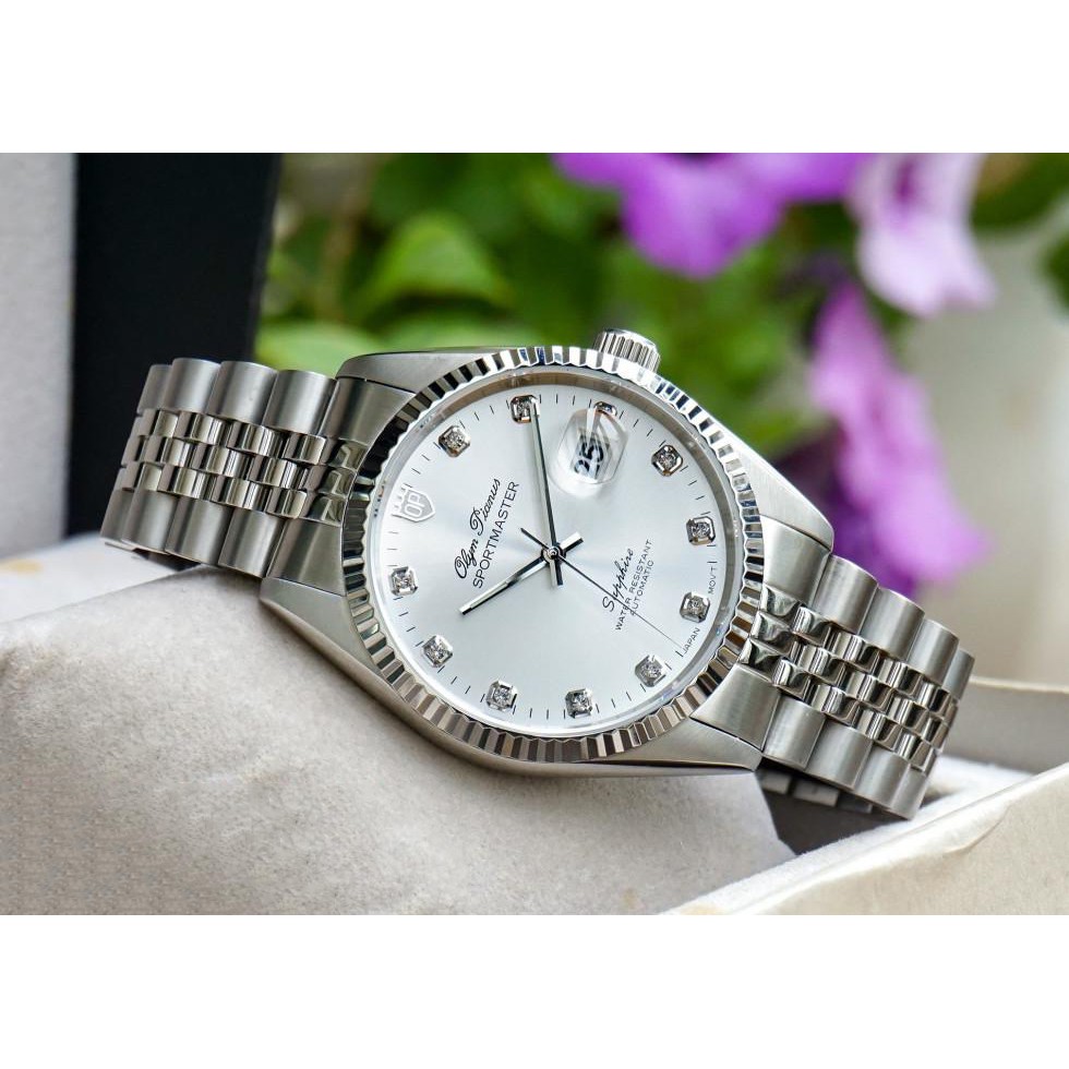 [Mã FARSBRT52 giảm 20% đơn từ 249K] Đồng hồ nam dây kim loại mặt kính sapphire automatic Olym Pianus OP89322 OP89322AGS