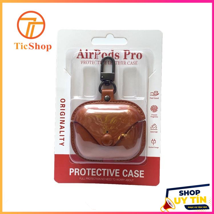 BAO DA BẢO VỆ CHO AIRPOD 2 VÀ 1 KÈM MÓC KHÓA THỜI TRANG SANG TRỌNG