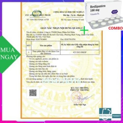 Combo Bedipanten 100mg +  Cao đặc Diabetna lọ 75g