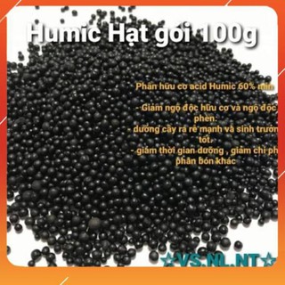 Phân bón hữu cơ acid humic 65%min hạt# gói 100g !