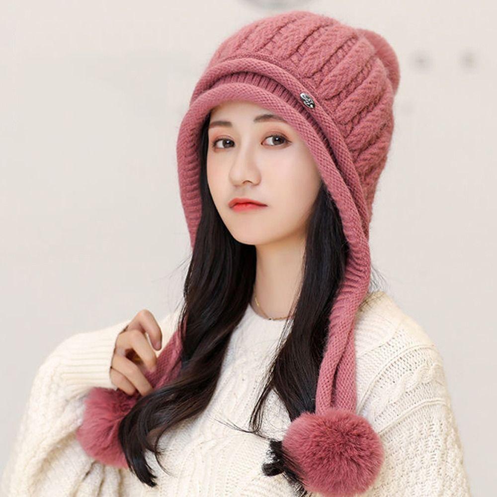 LAY Mũ Trùm Đầu Viền Lông Thú Cho Nữ