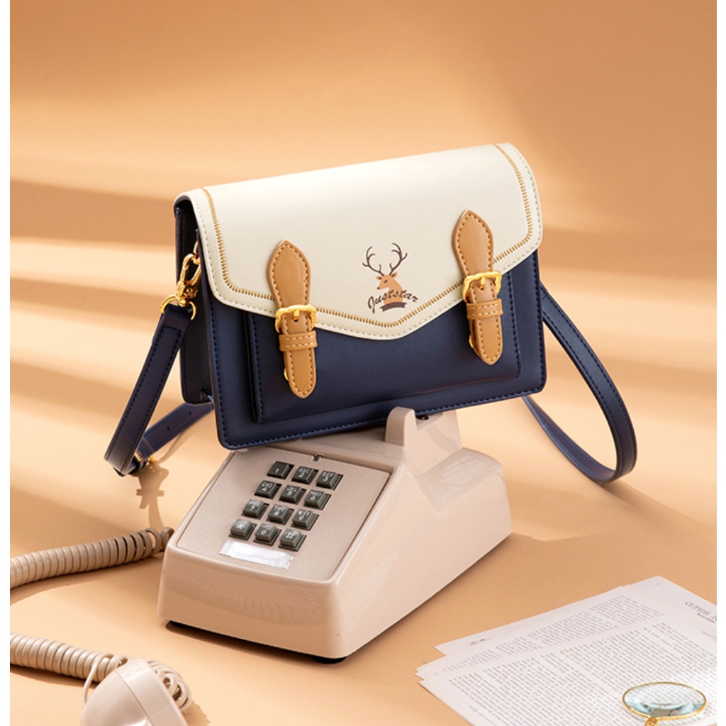 Túi xách đeo chéo dễ thương Just Star phom chữ nhật tuần lộc công sở đi làm đi chơi 172838