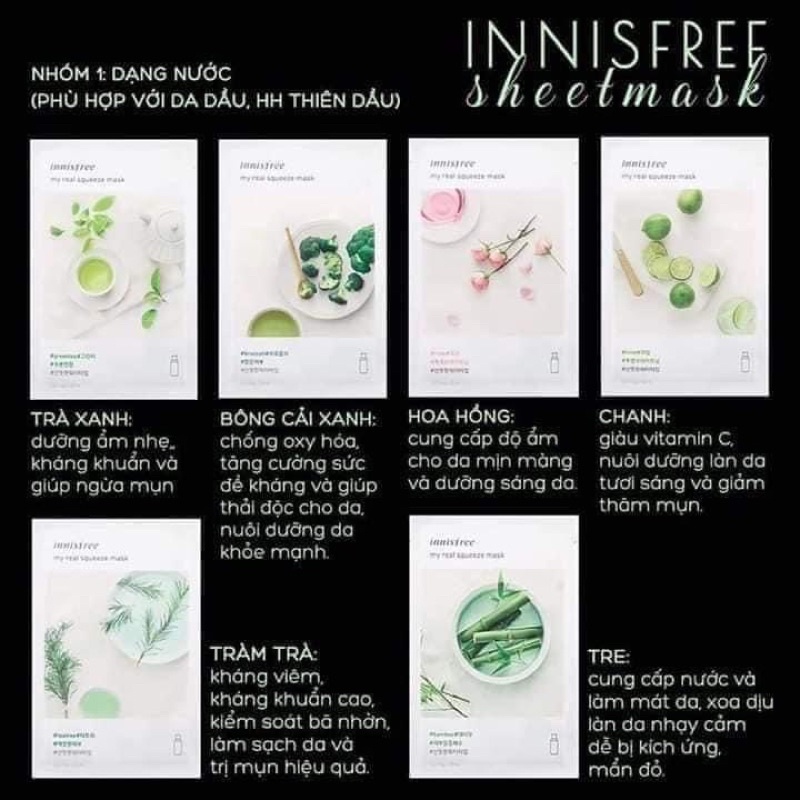 [Chính Hãng]Mặt nạ Innisfree My Real Squeeze Mask (20ml)