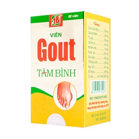 Viên Gout Tâm Bình - Hỗ trợ giảm axit uric, giảm đau do chứng bệnh gout, đau xương khớp