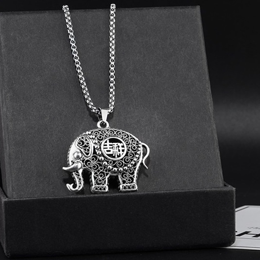 Vòng cổ nam nữ unisex dây chuyền SAZ màu bạc Titan đẹp phụ kiện thời trang - Vòng cổ Elephant Chain