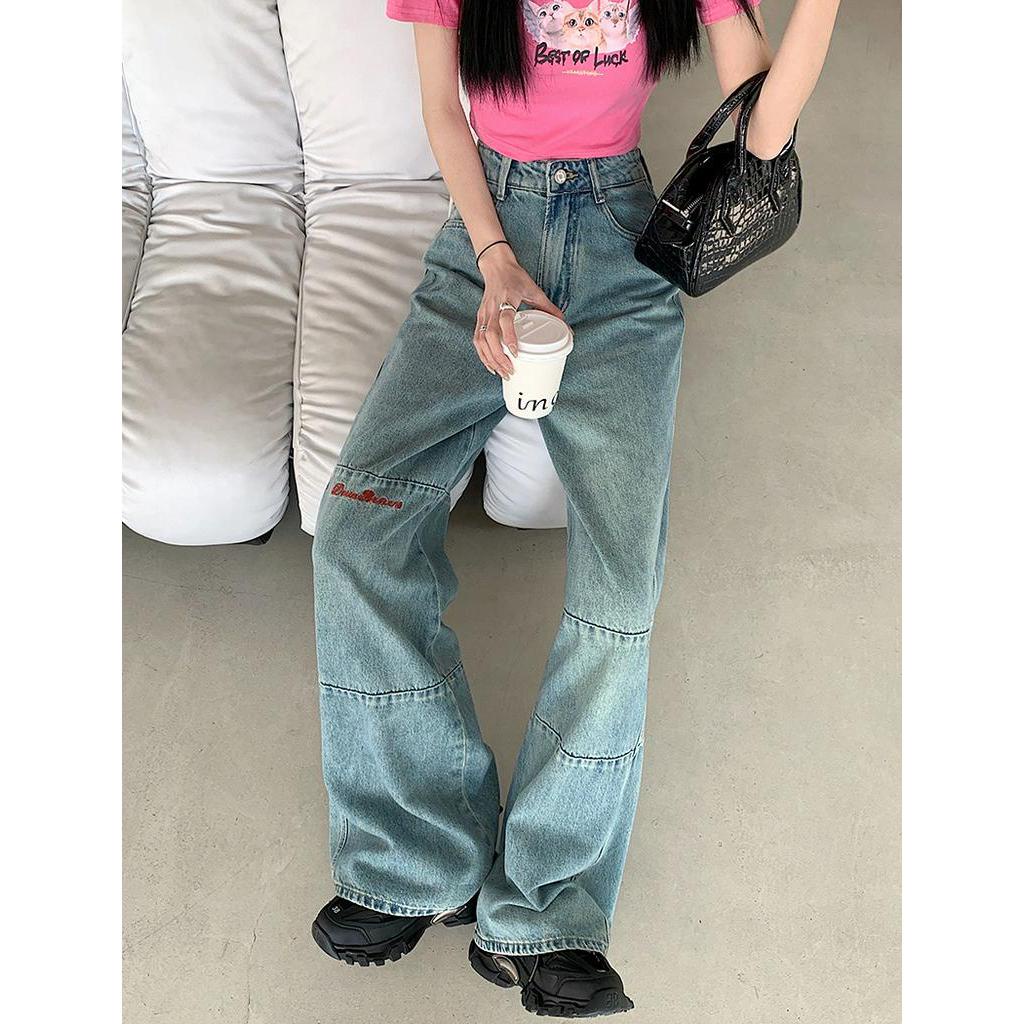 Quần Jean Ống Rộng Lưng Cao Theo Phong Cách Retro Mùa Hè 62236
