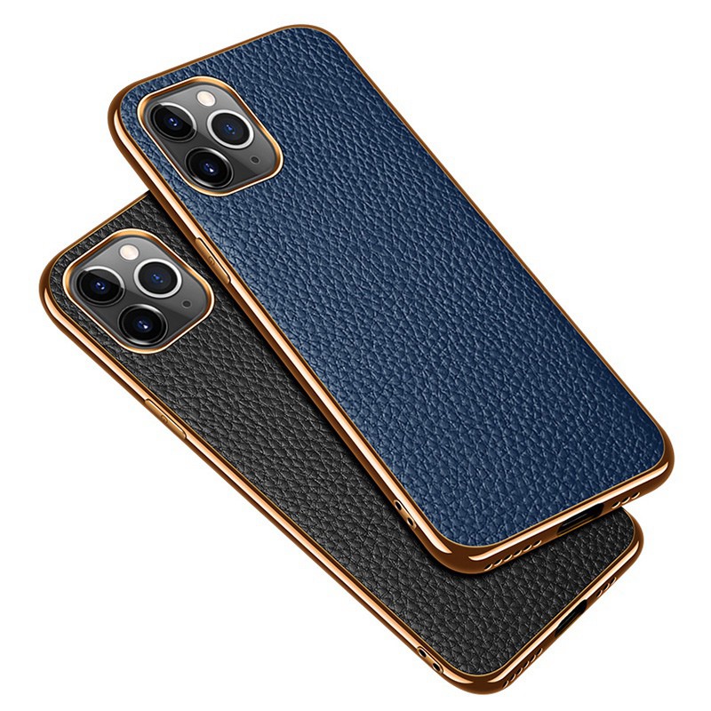 Ốp điện thoại da viền mạ vàng dành cho iPhone 12 11 Pro Max 11 12 Mini | BigBuy360 - bigbuy360.vn