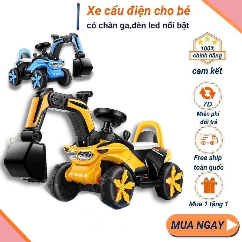 Xe cần cẩu chòi chân, Xe Cẩu Điện loại lớn dành cho bé trai từ 1 đến 10 tuổi- Babibo Kids