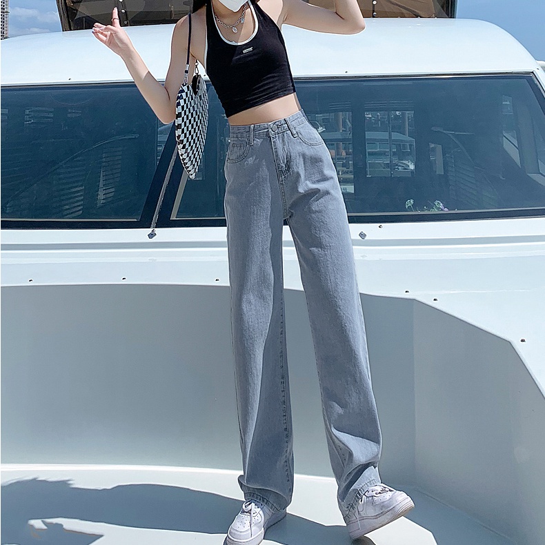 Quần Jeans Dài Ống Rộng Thời Trang Dành Cho Nữ