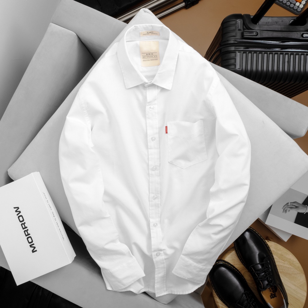 Áo Sơ Mi Oxford Tay Dài Trắng Có Túi Xuất Dư Big Size, Sơ Mi Cao Cấp, Mềm Mịn Sang Trọng Áo Sơ Mi Trắng MR16 - MORROW