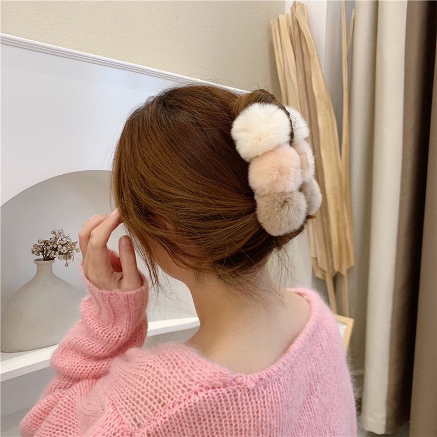 Kẹp TóC PhốI Lông Nhung MềM MạI ThờI Trang Cho Nữ